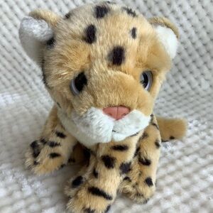 Wild Republic Plush Baby Leopard Kitten Cheetah Cub Big Eyes Stuffed Wild Cat